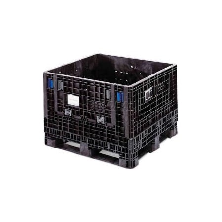 Lewisbins ORBIS GP4048-34 BulkPak Folding Bulk Shipping Container - 48"L x 40"W x 34"H, 2000 Lb. Cap. Black GP4048-34BLACK